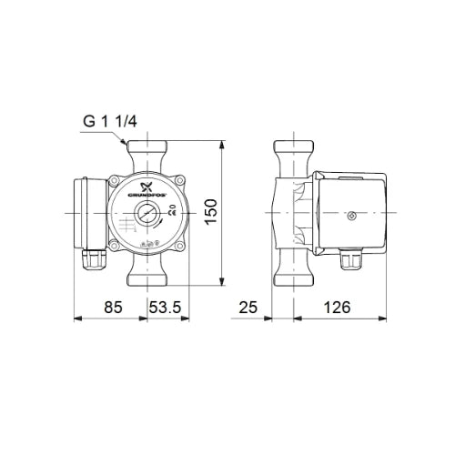 Grundfos circulateur UP 20-45N - 1x230V - A-label - 150 mm