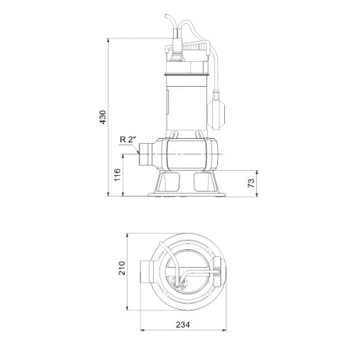 Grundfos Uniflift inox pompe vide cave AP35B5006A1V - 1x230V - câble 5 m - avec flotteur