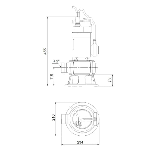 Grundfos Uniflift inox pompe vide cave AP50B5008A1V - 1x230V - câble 5 m - avec flotteur