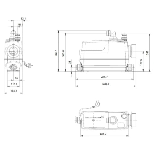 Grundfos Sololift 2 broyeur CWC-3 - blanc - pour wc-suspendus
