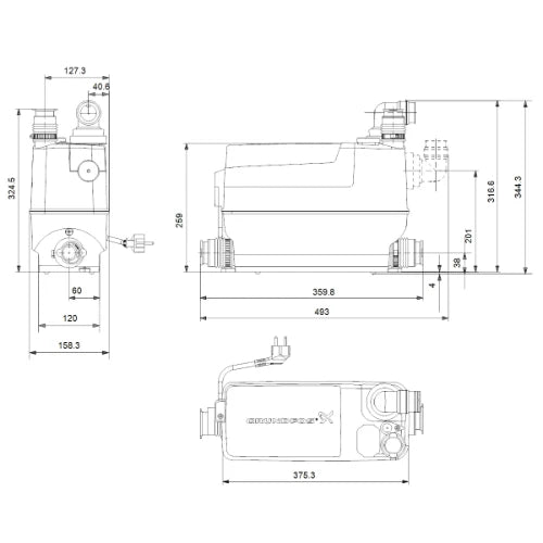 Grundfos Sololift 2 broyeur C-3 - blanc - pour eau grise