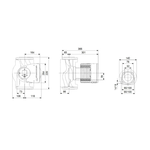 Grundfos Magna 3 circulateur 32-120F 32 - 1x230V - 220 - PN6/10 - pour chauffage et refroidissement