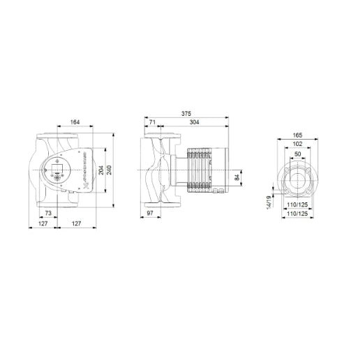 Grundfos Magna 3 circulateur 50-60F 50 - 1x230V - 240 - PN6/10 - pour chauffage et refroidissement