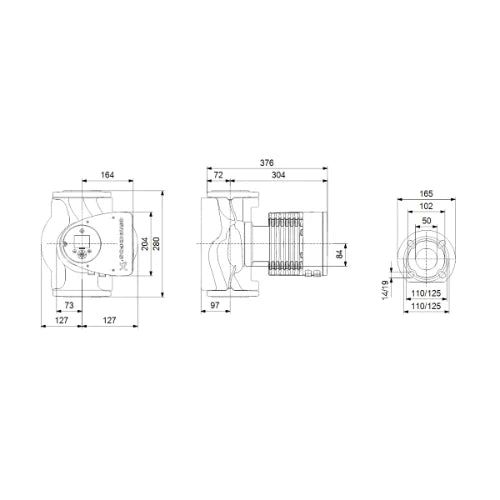 Grundfos Magna 3 circulateur 50-120F 50 - 1x230V - 280 - PN6/10 - pour chauffage et refroidissement