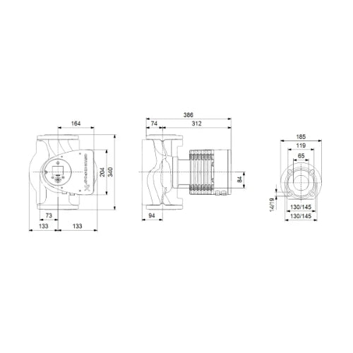 Grundfos Magna 3 circulateur 65-120F 65 - 1x230V - 340 - PN6/10 - pour chauffage et refroidissement