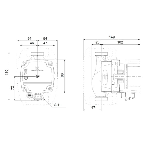 Grundfos Alpha 1 L circulateur 15-60 - 1x230V - label A - 130 mm