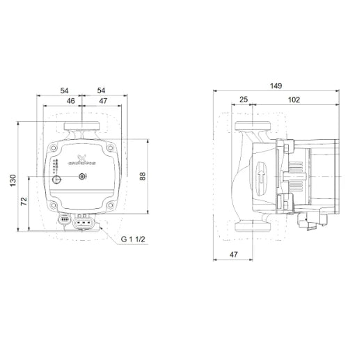 Grundfos Alpha 1 L circulateur 25-60 - 1x230V - label A - 130 mm