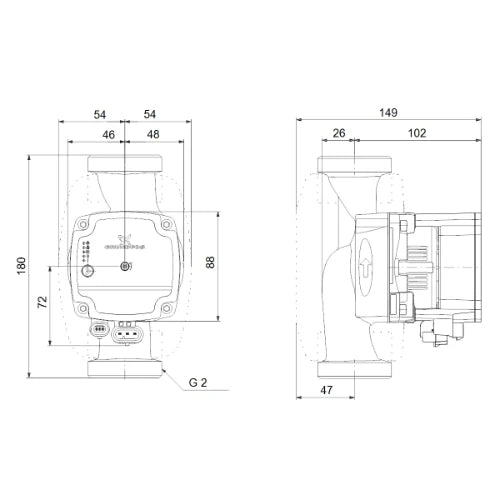 Grundfos Alpha 1 L circulateur 32-60 - 1x230V - label A - 180 mm
