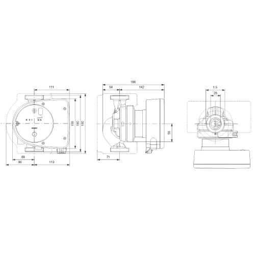 Grundfos Magna 1 circulateur 25-80 - 1x230V - 180 mm - PN10 - pour chauffage et refroidissement