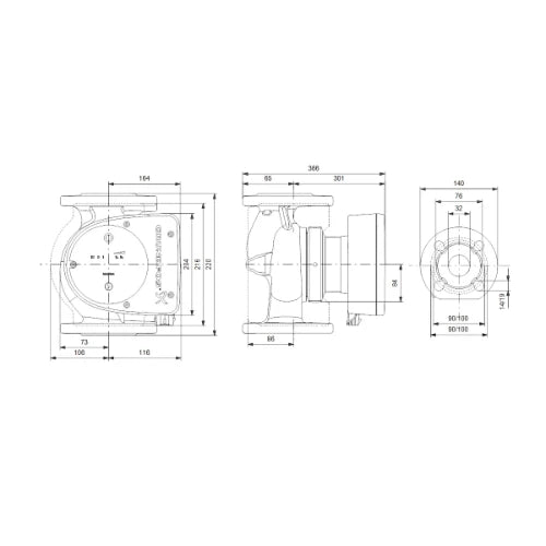 Grundfos Magna 1 circulateur 32-120 F 32 - 1x230V - 220 - PN6/10 - pour chauffage et refroidissement