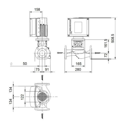 GRUNDFOS TPE3 50-200 S-A-F-A-BQQE-HDC