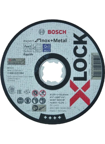 Bosch XLK X-Lock disque à tronçonner Metal & Inox 125 x 1 x 22.23 mm