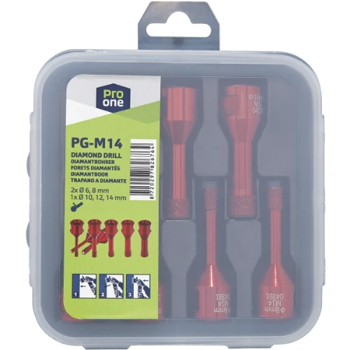 ProOne PG set de foret diamant pour carrelage pour meuleuse d'angle - 7 pièces