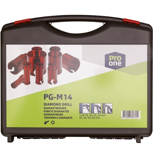 ProOne PG set de foret diamant pour carrelage pour meuleuse d'angle - 8 pièces