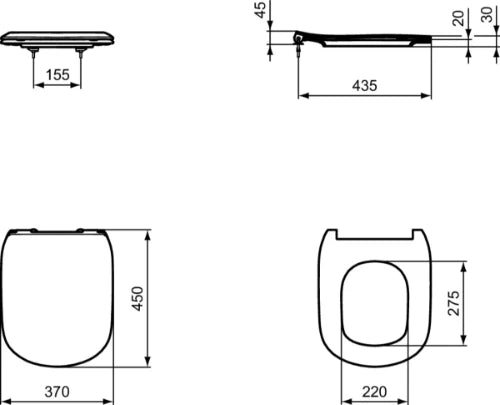 Ideal Standard Tesi slim abattant - blanc - softclose - easy takeoff