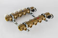 COLLECTEUR CHAUFFAGE DE SOL BEGETUBE 4/4 MM laiton 7 raccordements avec robinets de reglage et thermostatique