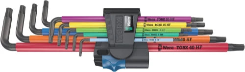 Wera 967/9 TX XL Multicolour HF 1 set de clés mâles coudées pour vis à 6 pans avec fonction de retenu, long