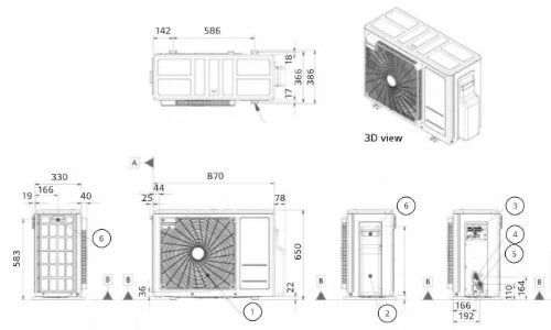 LG Therma V R32 Split pompe à chaleur unité extérieure - monophasé 230V - 4 kW (à A7W35 suivant EN14511-2)