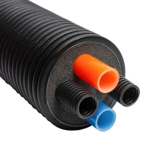 Terrendis Heat Pump PN6 tuyau isolé 140 mm - 2x 32 x 2,9 mm - équipé de 2xE25 tube de protection - prix par mètre