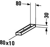 Duravit porte-serviettes sous plan de toil. 80x478x30mm
