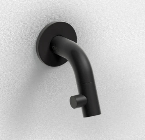 Clou Kaldur robinet eau froide mural - bec 74 mm - noir mat