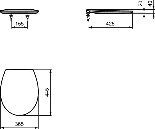 Ideal Standard Universal abattant - blanc - charnière plastique