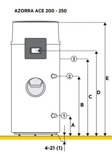 Remeha Azorra Ace 200 boiler pomp à chaleur 196 l - 1800 W - vertical - model à poser au sol - ERP label sanitaire: A+