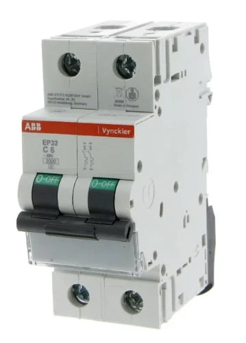 ABB Vynckier disjoncteur modulaire 2 pôles 6A