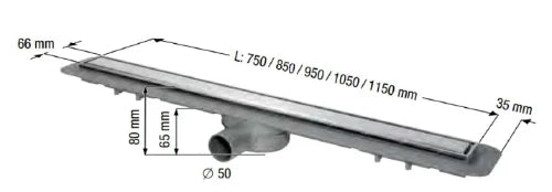 Kessel Linearis Compact rigole de douche complète 850 mm inox