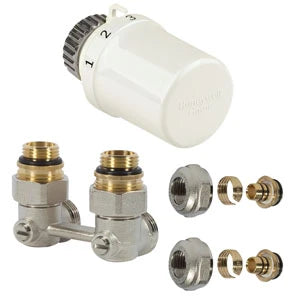 Honeywell kit radiateur de raccordement avec bloc-H 1/2 x EK3/4 - modèle mural - Thera 6 tête thermostatique - 16x2 raccords tuyau multicouche