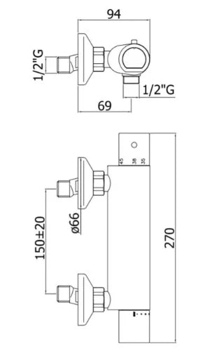 Paffoni Equo Star New robinet thermostatique robinet douche - chromé