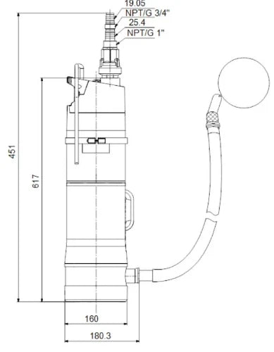 Grundfos pompe eau de pluie SB3-35 AW 230V 50Hz 15m Schuko, GAS