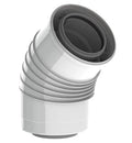 Burgerhout Twinsafe concentrique PP/alu coude 45° MF 100/150 mm