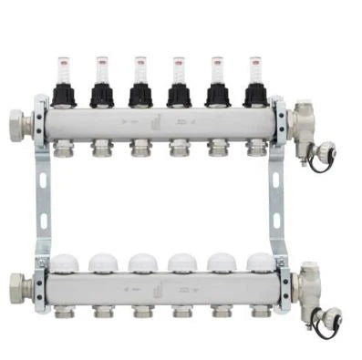 COLLECTEUR RADSON inox 3 circuits avec debitmetre et purgeur manuel