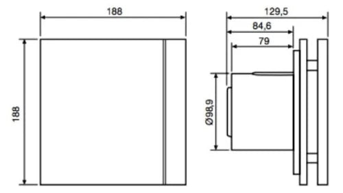 Soler & Palau Silent 100 CRZ design 3C extracteur salle de bain avec timer - blanc - 95m³/h - 230V