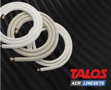 Talos ACR Linesets Twen tuyau cuivre frigorifique avec flair (longueur rouleau 10m) 1/4 x 3/8 - blanc - avec isolation Pe-X - prix par rouleau