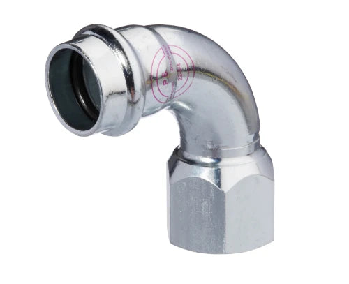 ProOne Carboline acier zingué coude de transition 90° FF 22 x 3/4 F (profil M/V)