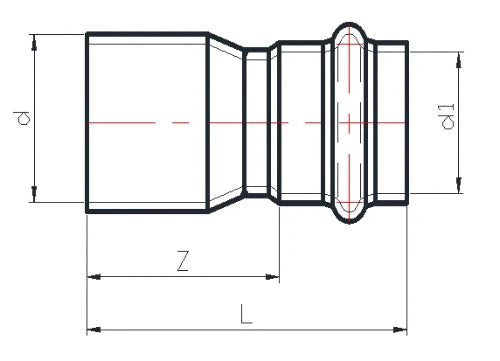 ProOne Carboline acier zingué réduction MF 22 x 18 mm (profil M/V)