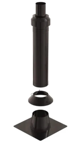 Ubbink CLVkit passage toiture toit plat noir 125/200 Galva/PP