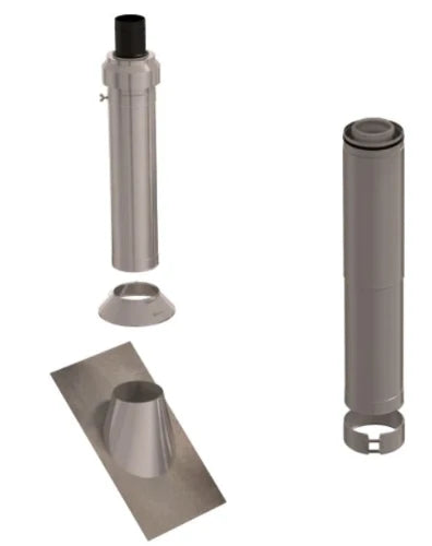 Ubbink CLVkit passage toiture toit pente inox 125/200 Galva/PP