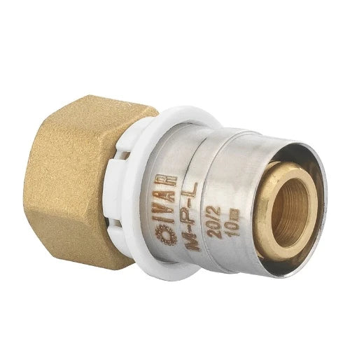 Begetube MPL raccord a sertir 1/2 F x 20 laiton droit avec ecrou et joint plat