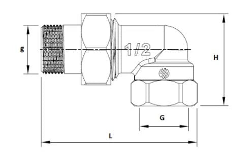 ProOne Brassline laiton raccord coudé en 3 pieces joint torique MF 3/4 x 3/4 - uniquement pour l'eau