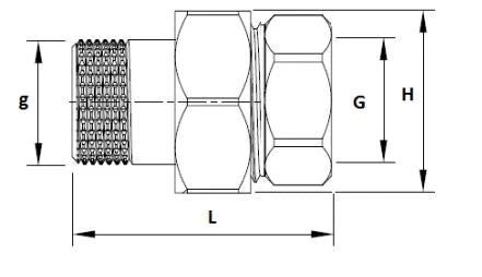ProOne Brassline laiton raccord union en 3 pieces joint torique MF 4/4 x 4/4 - uniquement pour l'eau
