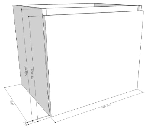 Procasa Kivu sous-meuble avec 1 porte sans poignées gauche 600 x 475 x 520 mm - smoked oak