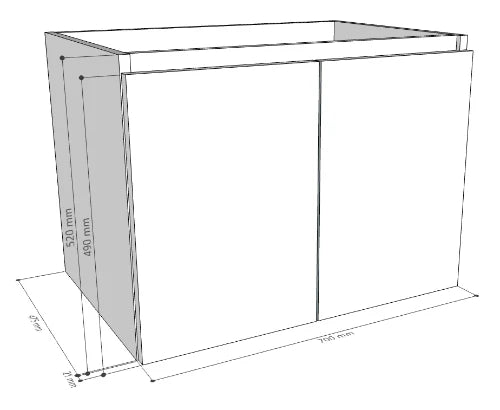 Procasa Kivu sous-meuble avec 2 portes sans poignées 700 x 475 x 520 mm - blanc