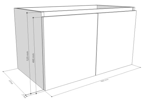 Procasa Kivu sous-meuble avec 2 portes sans poignées 900 x 475 x 520 mm - smoked oak