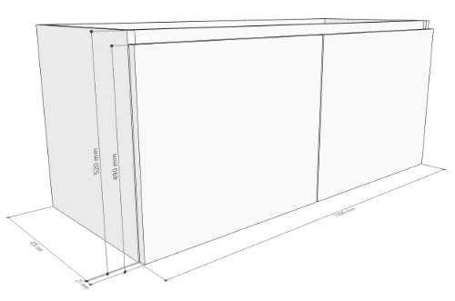 Procasa Kivu sous-meuble avec 2 portes sans poignées 1200 x 475 x 520 mm - blanc