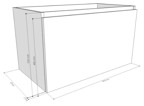 Procasa Kivu sous-meuble avec 1 tiroir sans poignées 900 x 475 x 520 mm - lungo