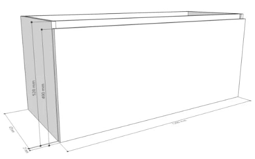 Procasa Kivu sous-meuble avec 1 tiroir sans poignées 1200 x 475 x 520 mm - blanc
