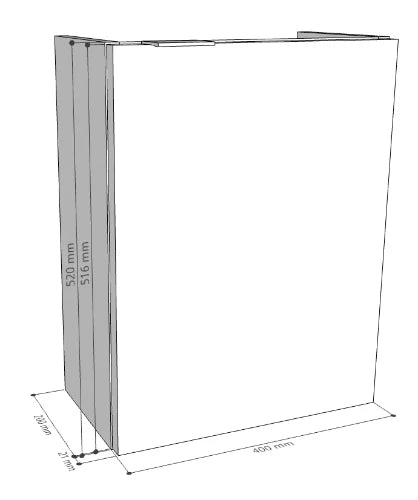 Procasa Thiny sous-meuble avec 1 porte droite 400 x 220 x 520 mm - raven oak